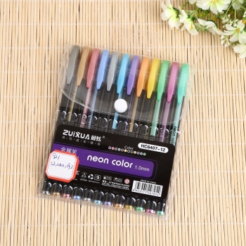 12 Color Creative Stationery Glitter Pen Water Chalk Highlighter Students Doodle Water Chalk
