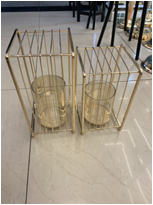 精美六面全包围金色经典铁线烛台图