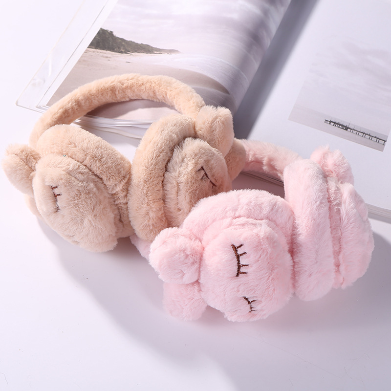 秋冬刺绣成人毛绒保暖耳罩创意可爱伸缩儿童卡通耳暖产品图