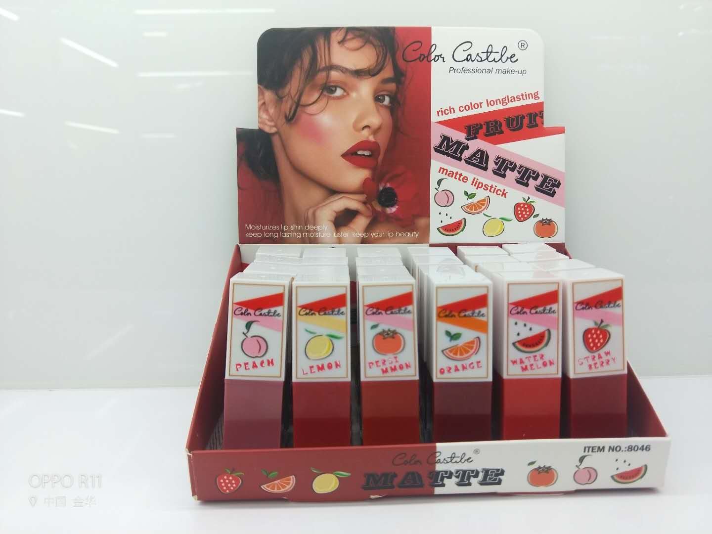 8046 Cute Fruit Matte Velvet Lipstick, long-lasting and non-fading lipstick Specification image