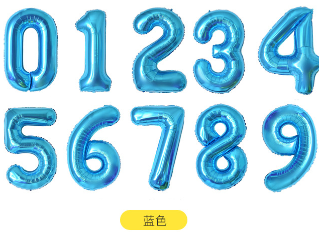 New 40-inch large digital aluminum foil balloon, a slim imitation of the American style with bright gold digital aluminum foil balloons details Picture
