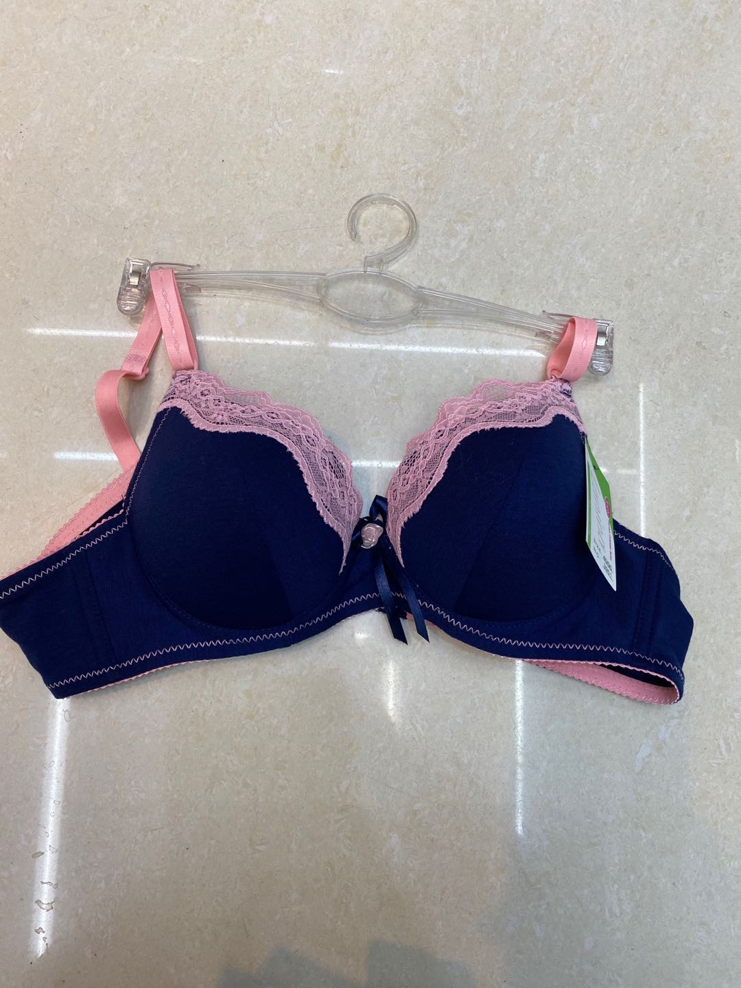 Women's Plus Size Bra Underwear Blue Cup Pink Lace Series