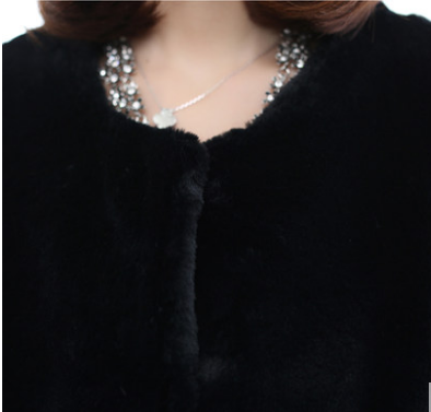Women's Fashion Trend Warm Winter Seven-Quarter Sleeve Short Faux Fur Coat details Picture