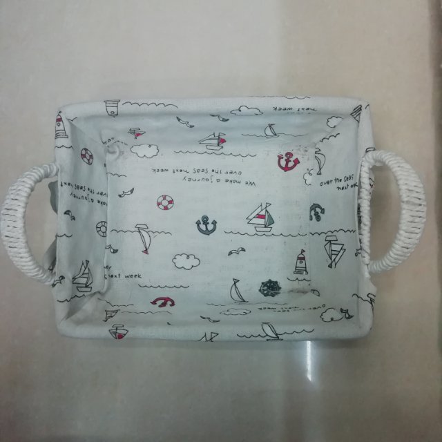 手工编织篮桌面杂物收纳筐棉线桌面收纳篮钩织儿童玩具置物篮