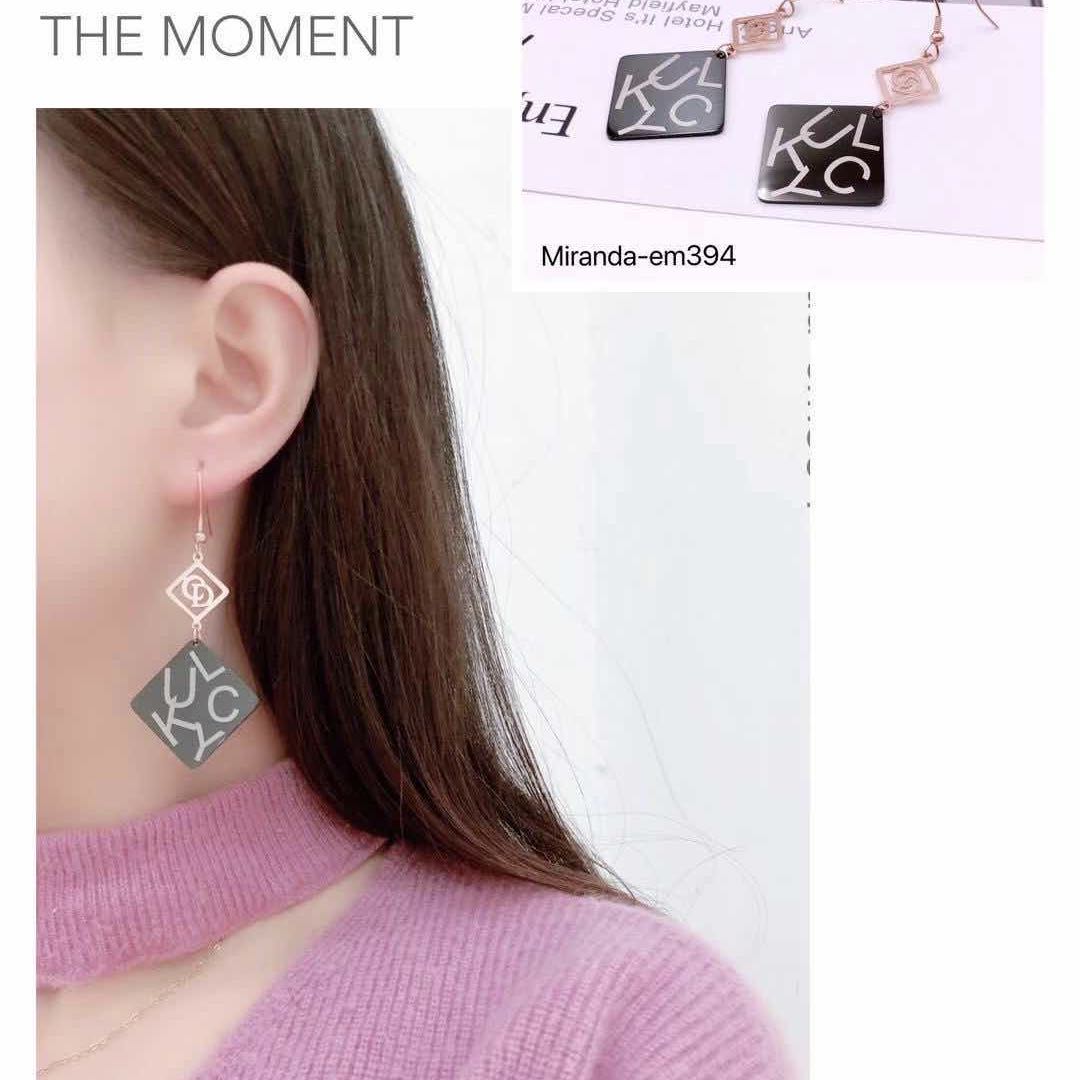 韩国东大门镂空字母造型耳环耳钩时尚个性百搭款饰品