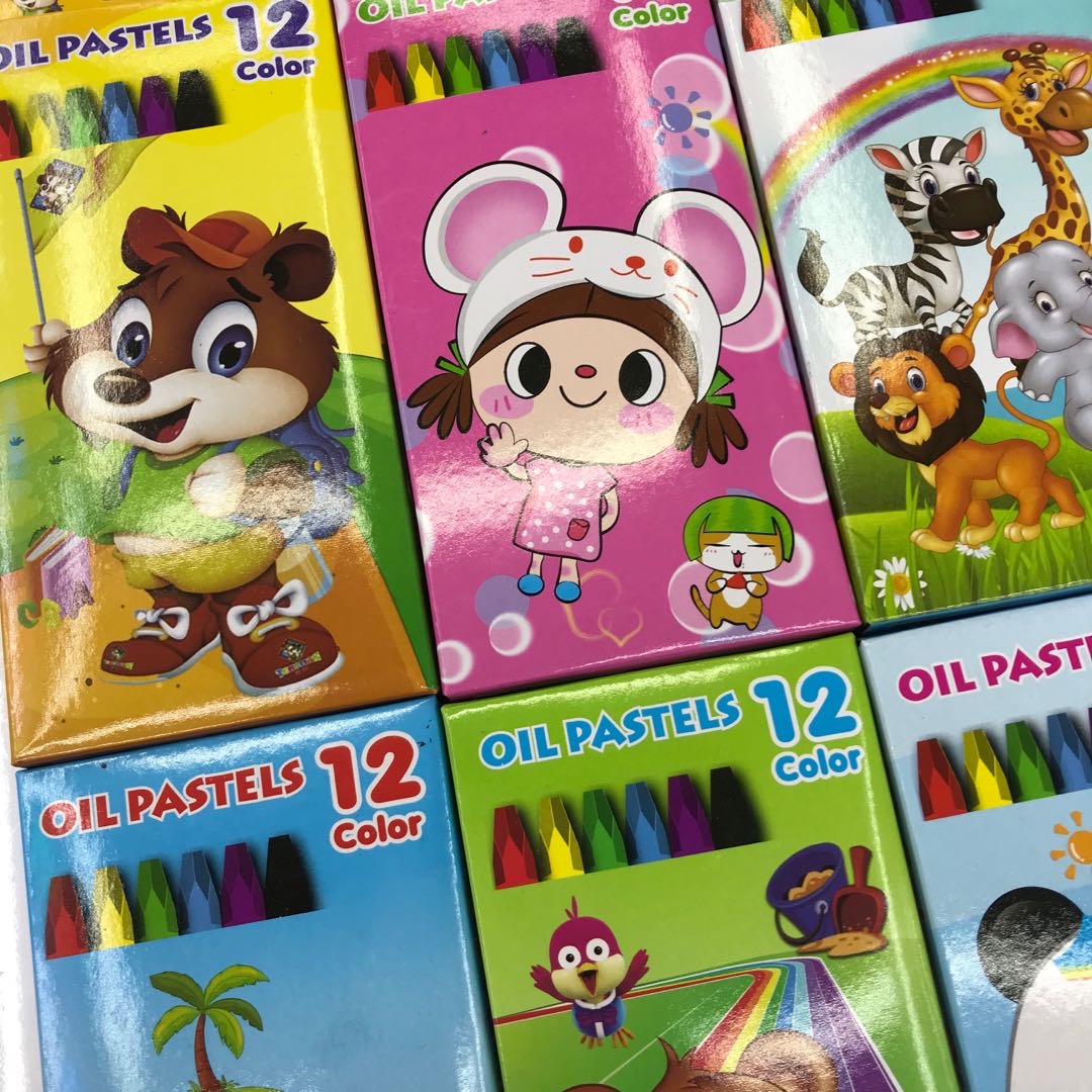 12-color oil pastels, children's drawing supplies, crayons, non-toxic and washable baby drawing pens details Picture