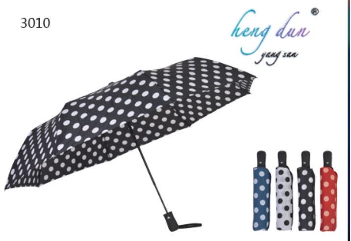 三折半自动圆点伞晴雨两用伞折叠遮阳伞太阳伞防晒防紫外线产品图