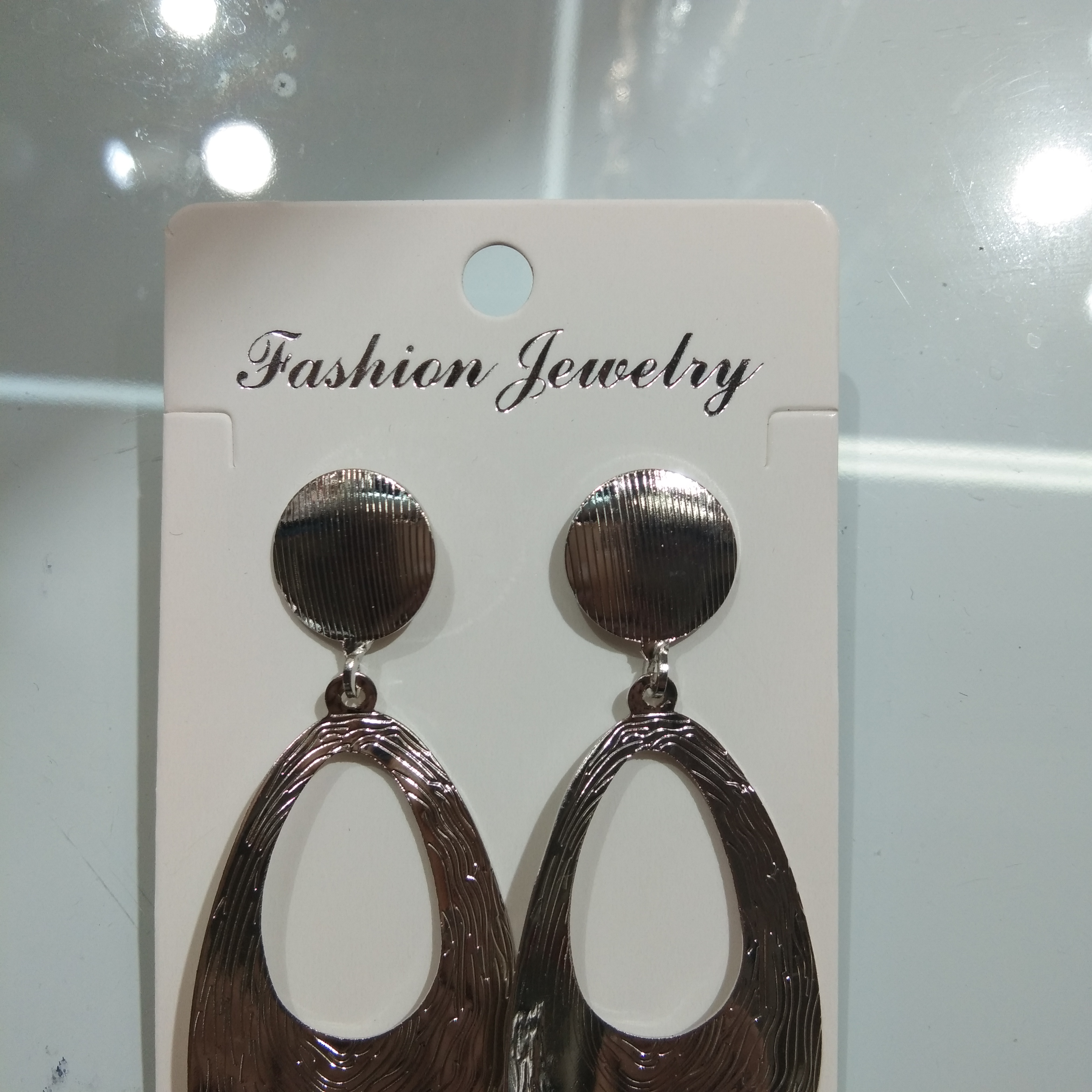 合金水滴形复古磨砂银色耳环耳饰批发细节图