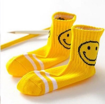 儿童袜子夏季薄款日系卡通新款童袜春秋韩版中筒袜笑脸宝宝袜细节图