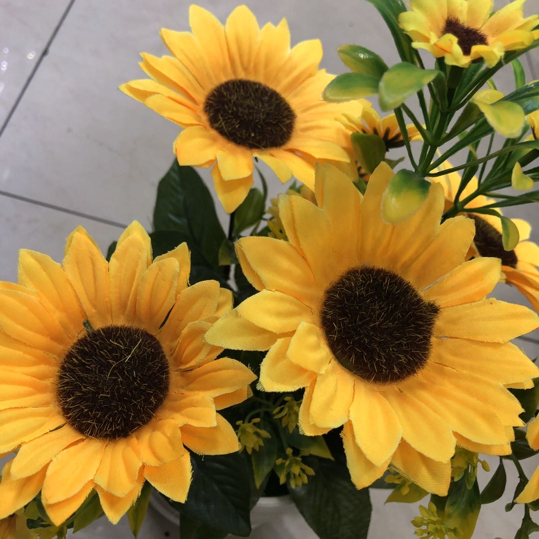 Simulation Sunflower Potted Sunflower Garden Small Fresh Decoration Home Photography Accessories Manufacturers Direct Sales details Picture