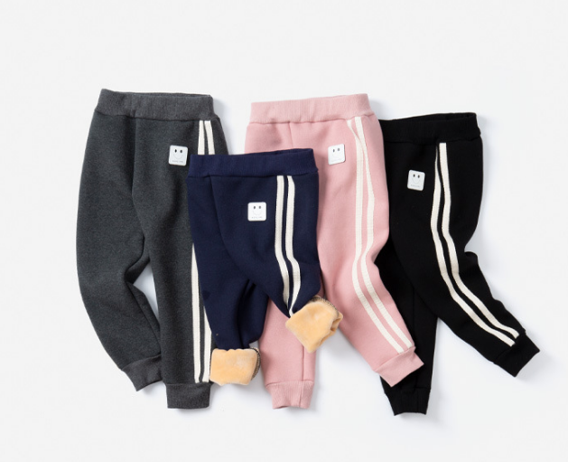 秋冬款加绒加厚螺纹棉竖条纹打底裤外穿保暖裤