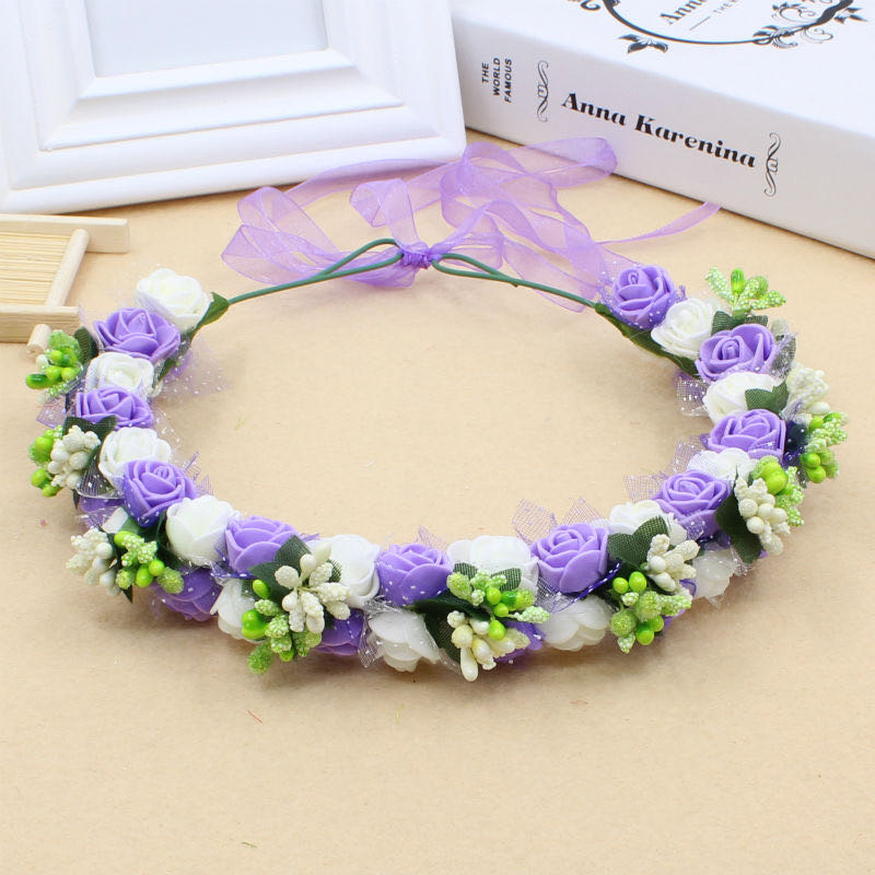 Korean-style forest girl super fairy-like photo, bride and bridesmaid garlands, headwear, children's princess performance headbands, rattan hair bands