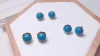 925 silver pure American blue pine stud earrings, with a smooth and round color, Xiangyu 000111 details Picture