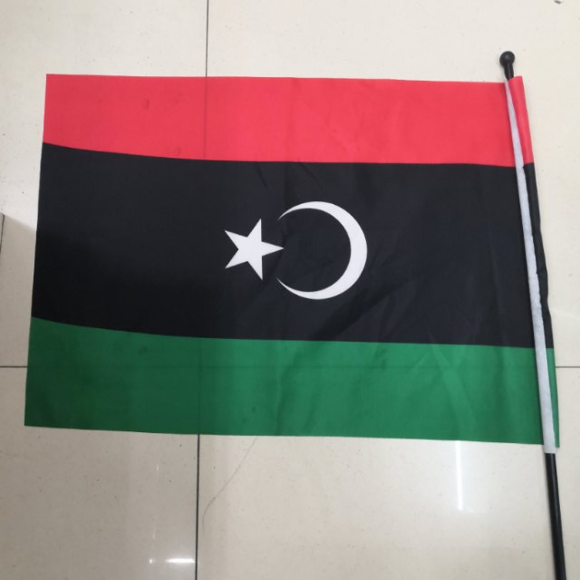 外国旗利比亚手摇旗活动小旗子助威小彩旗桌旗小国旗图
