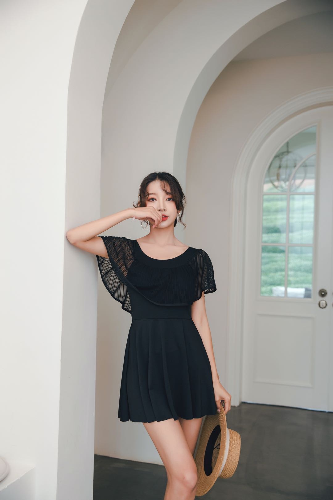 Model 2002 Swimsuit Milk Silk Without Steel Support Pink Wine Red Black Size Equal Code Specification drawing