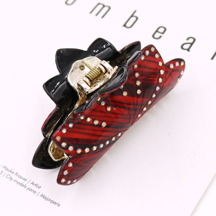 Manufacturers Wholesale Fashion Diamond Set Creative Hairpin Acetic Acid Foreign Trade Custom Headwear Specification drawing