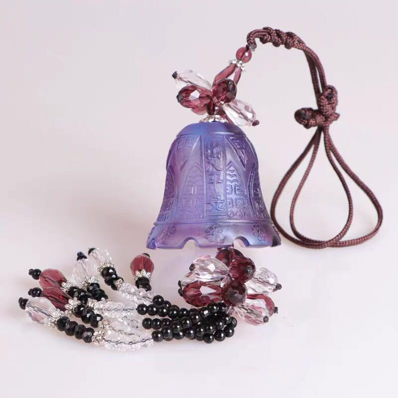 Hongyu Handicrafts pendants, car accessories, glass bell pendants, safe entry and exit, high-end creative interior decoration ornaments, rearview mirror pendants details Picture