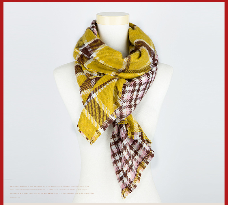 Women's Fashion Trend Everything Warm Thousand Bird Check Imitation Cashmere Scarf