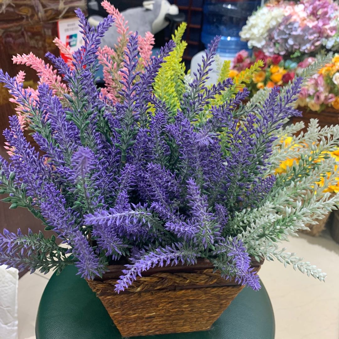 Imitation flower silk lintel wedding flower cloth art flower fake flower living room decoration TV cabinet flower arrangement silk flower single plastic fake flower bouquet dry flower decorations thumbnail