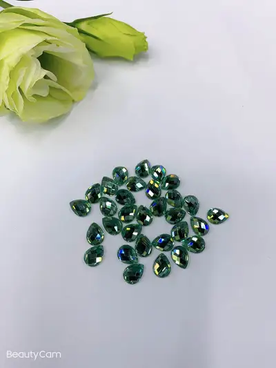 6*8 Light Green Turtle Surface Water Drop Shaped Boutique Drill Diy Drill
