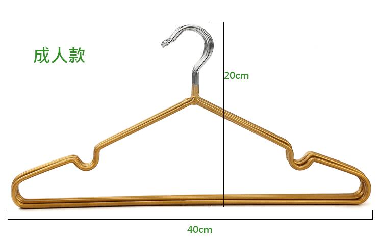 Impregnated Plastic Non-Slip Coat Hanger Metal Clothes Hanging Clothes Support Adult Children Drying Rack Household Traceless Hanger Manufacturers Wholesale details Picture