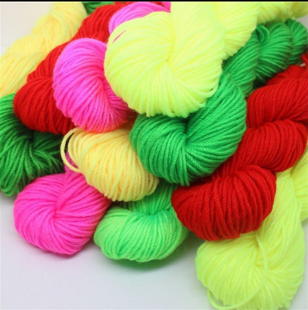 Acrylic yarn comes in a variety of colors. Acrylic yarn is made of polyester details Picture