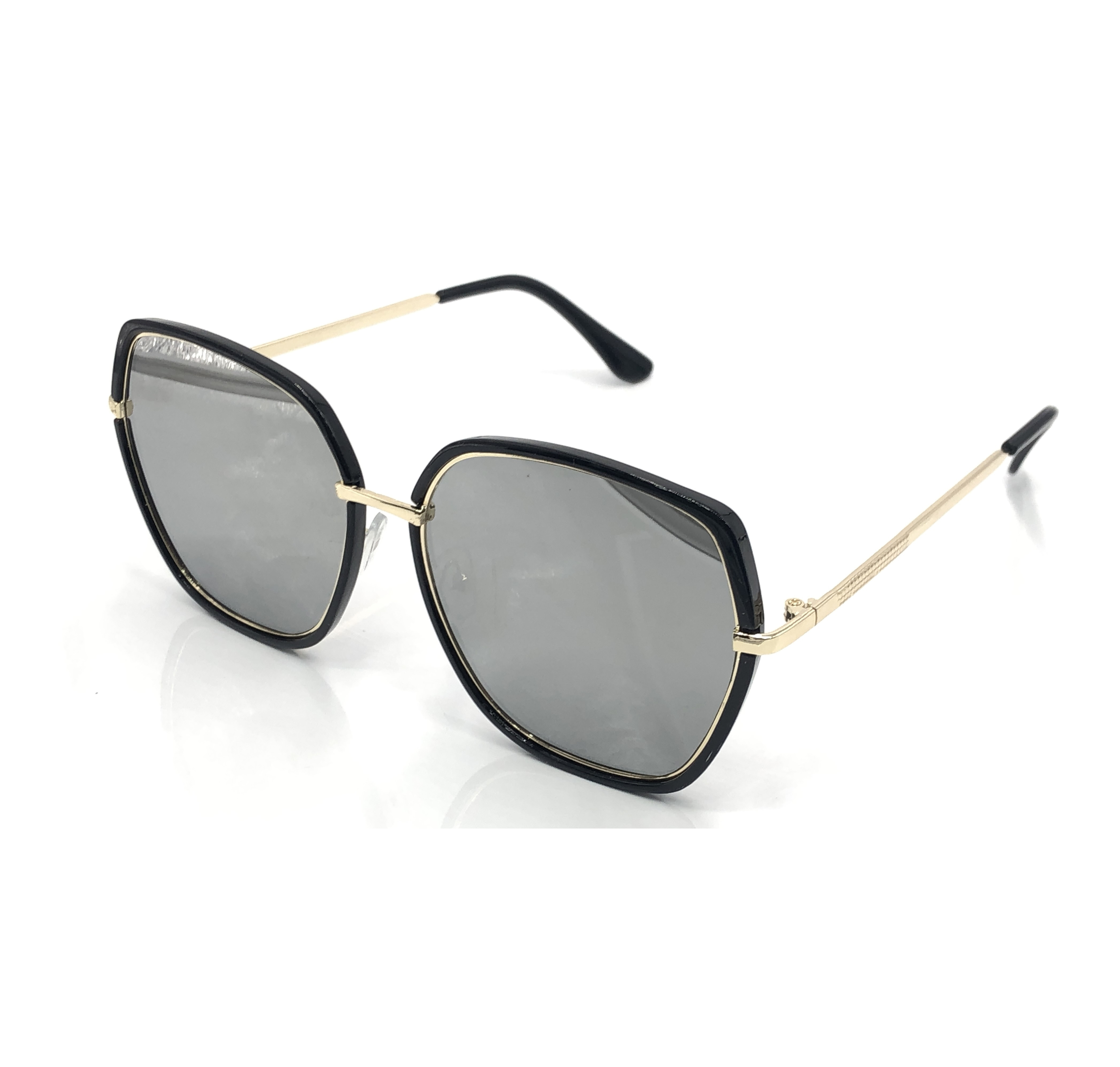 New fashionable large-frame sunglasses, polygonal sunglasses, polarizing glasses, Korean version, trendy and trendy, high-end metal women's style 1108