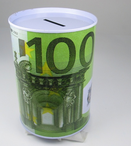 铁存钱罐100欧元图案存钱罐卡通存钱罐