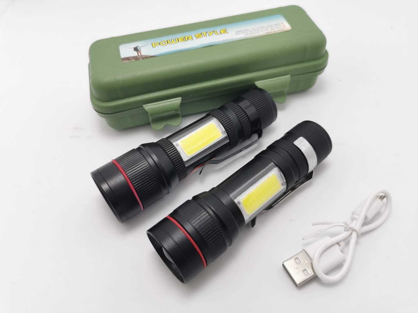 微型强光手电筒小便携充电远射超亮家用户外迷你小型USB充电盒装520