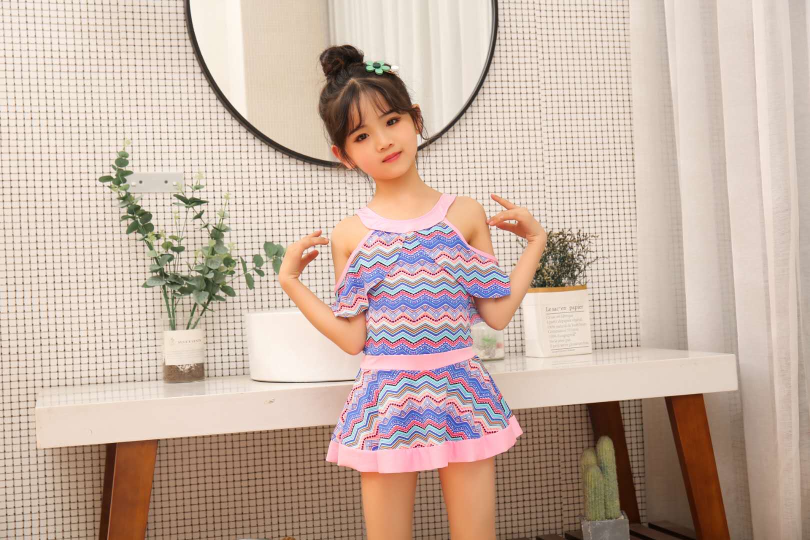 Korea Cute Children's Swimsuit Girls Skirt Princess One-Piece Swimsuit Girls Baby Girls Quick-Drying Swimsuit