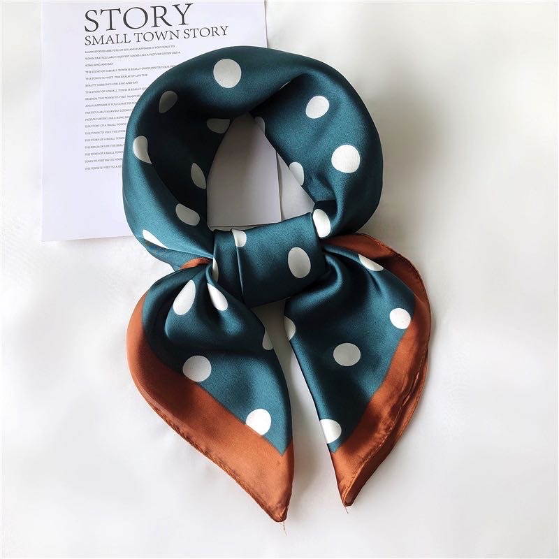 绿色波点小方巾时尚百搭大方简约