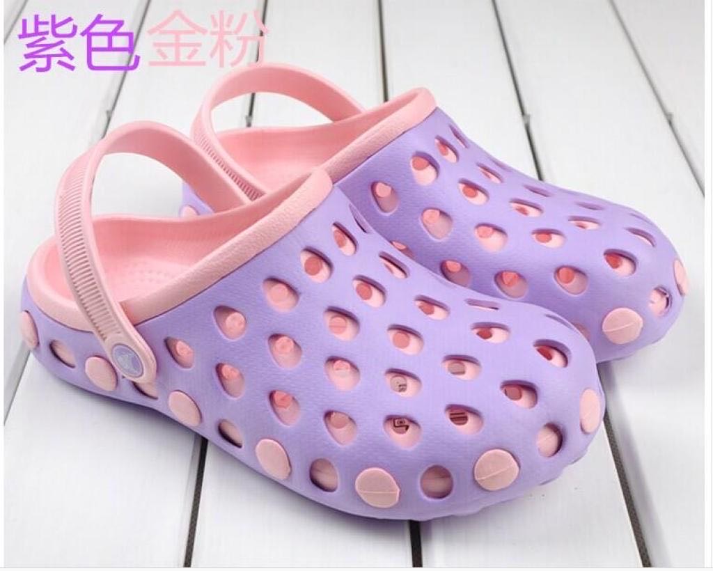 洞洞鞋女ins潮防滑韩版涂鸦仙女风学生凉鞋护士可爱沙滩拖鞋包头1产品图