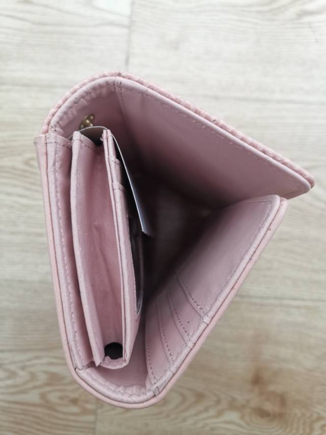 Factory Direct Pink Butterfly Ladies Long Triple Fold Multifunctional Wallet Large Capacity Card Bag Clutch Bag 1101 details Picture
