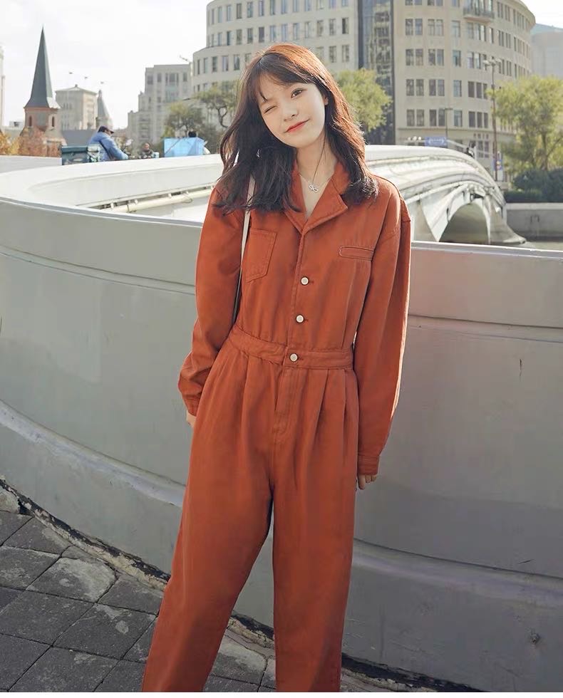 网红休闲连衣裤女2020春季韩版宽松连体裤潮显瘦学生减龄套装裤子