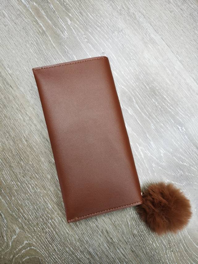 Brown Riveted Pu Women's Shoulder Bag With Hairball details Picture