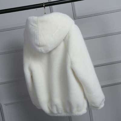 Women's Fashion Trend Warm Winter Hooded Short Faux Fur Coat details Picture