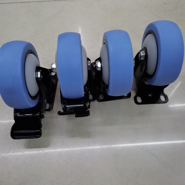 脚刹橡胶材料万向轮冷冻柜专用橡胶脚轮