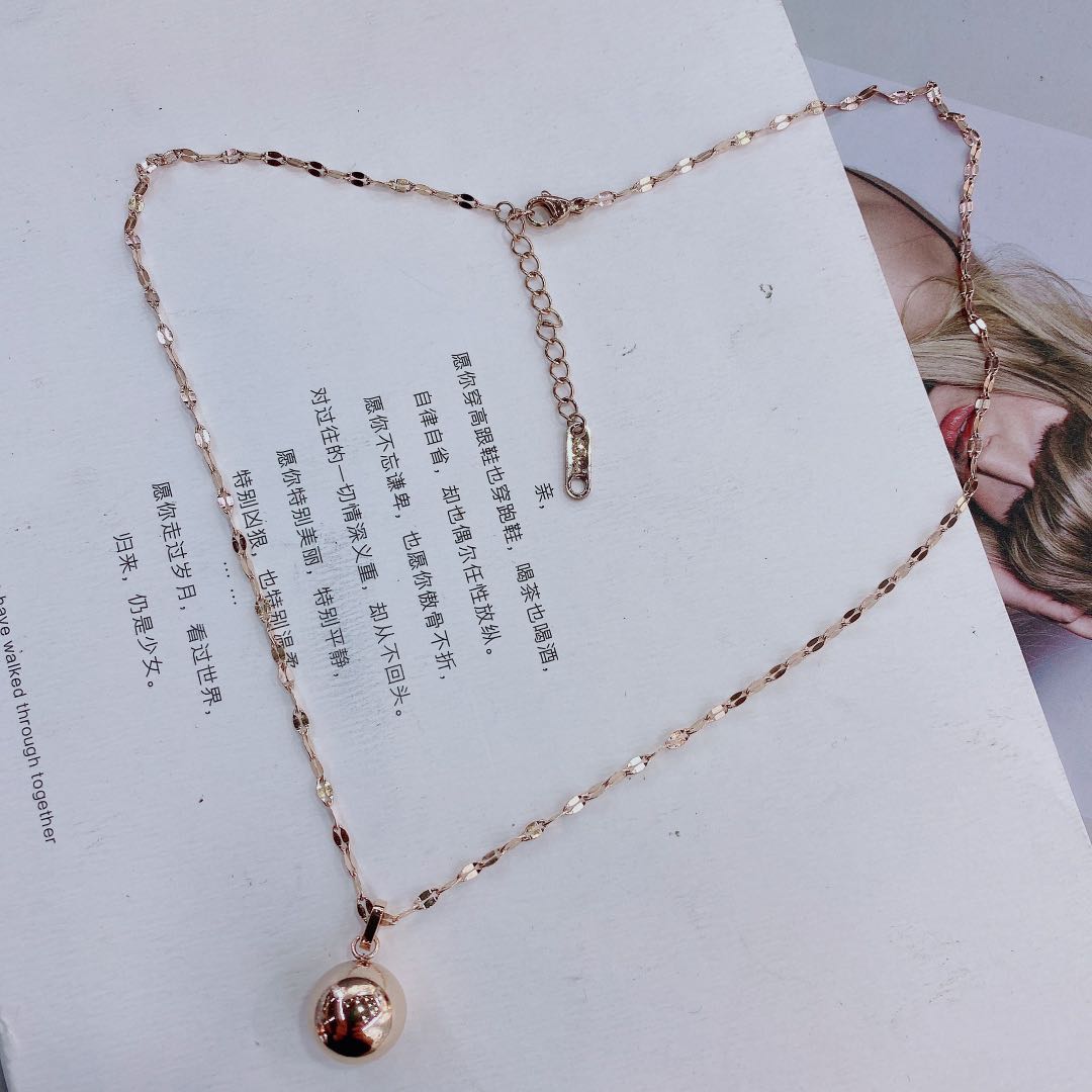 Japan and South Korea fashion simple bead necklace all new thin necklace high-end new net red necklace