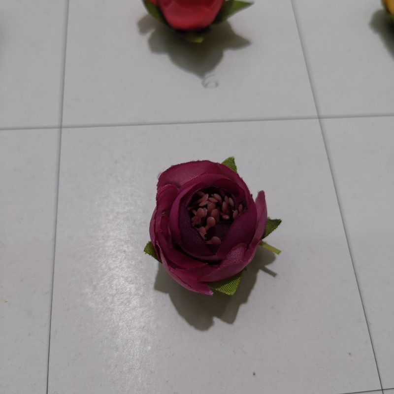 仿真花茶花单朵仿真鲜花颜色鲜艳绢布材质 可混批细节图