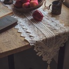 法式美式ins风白色蕾丝绣花桌旗茶几餐桌布