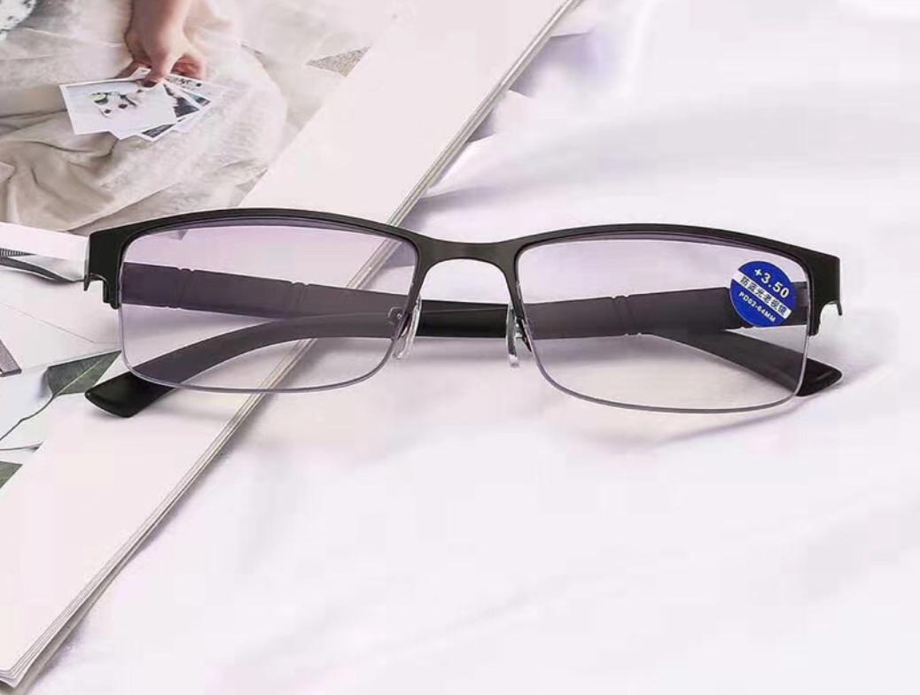 Square-framed reading glasses, hyperopia glasses, thick-framed comfortable glasses for the elderly, PC anti-blue light eye protection 1693 details Picture