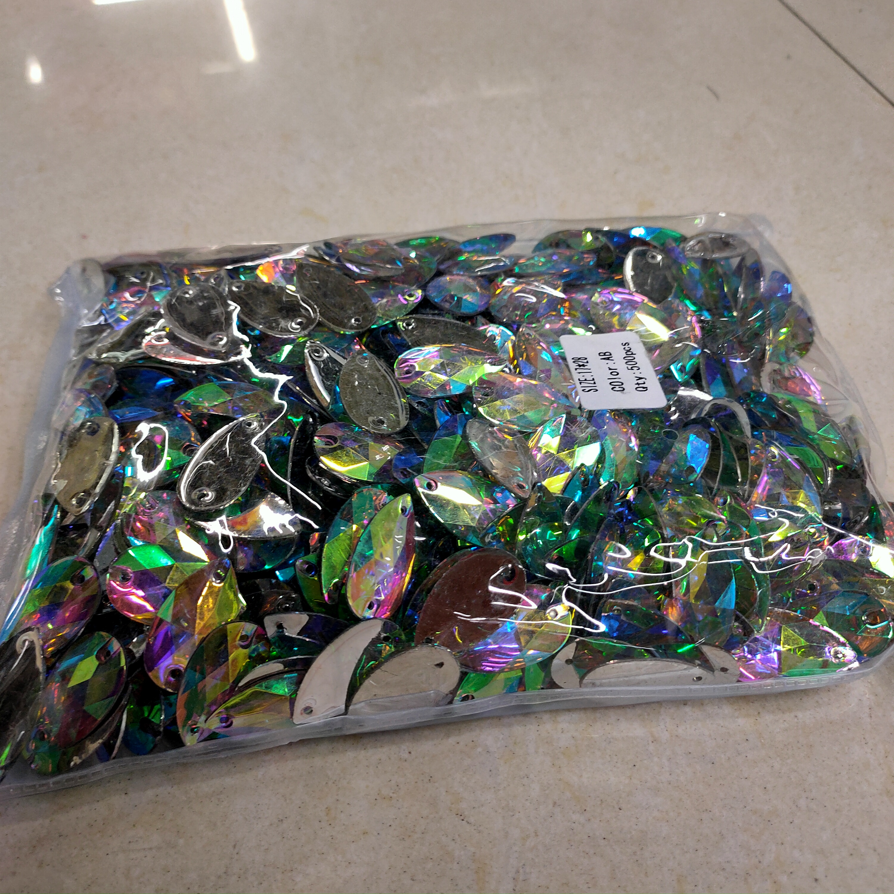 Pendant Jewelry Plastic Diamond Necklace Accessories Diy Earpiece Accessories Trinket Accessories Wholesale Specification drawing