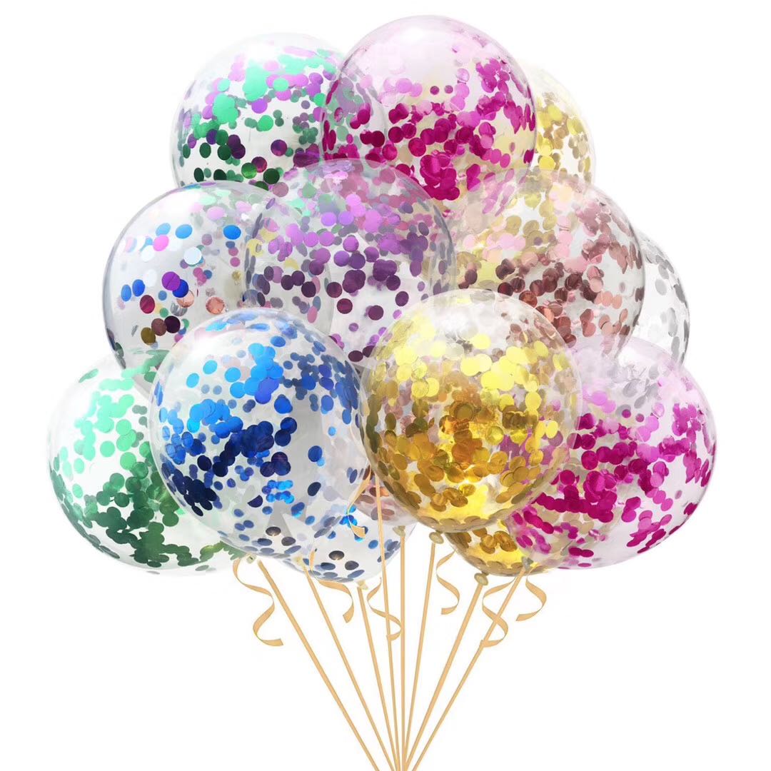 Colorful sequined balloon wedding room Valentine's Day decoration 12-inch large wedding decoration birthday party balloon