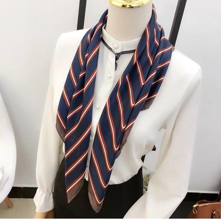 韩国百搭小方巾丝巾女士春秋夏季真丝围巾