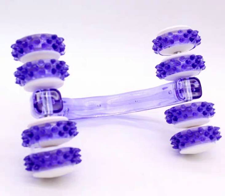 手动按摩器按摩棒按摩捶8轮八轮滚轮月球车全身腰背部脚部腿部细节图