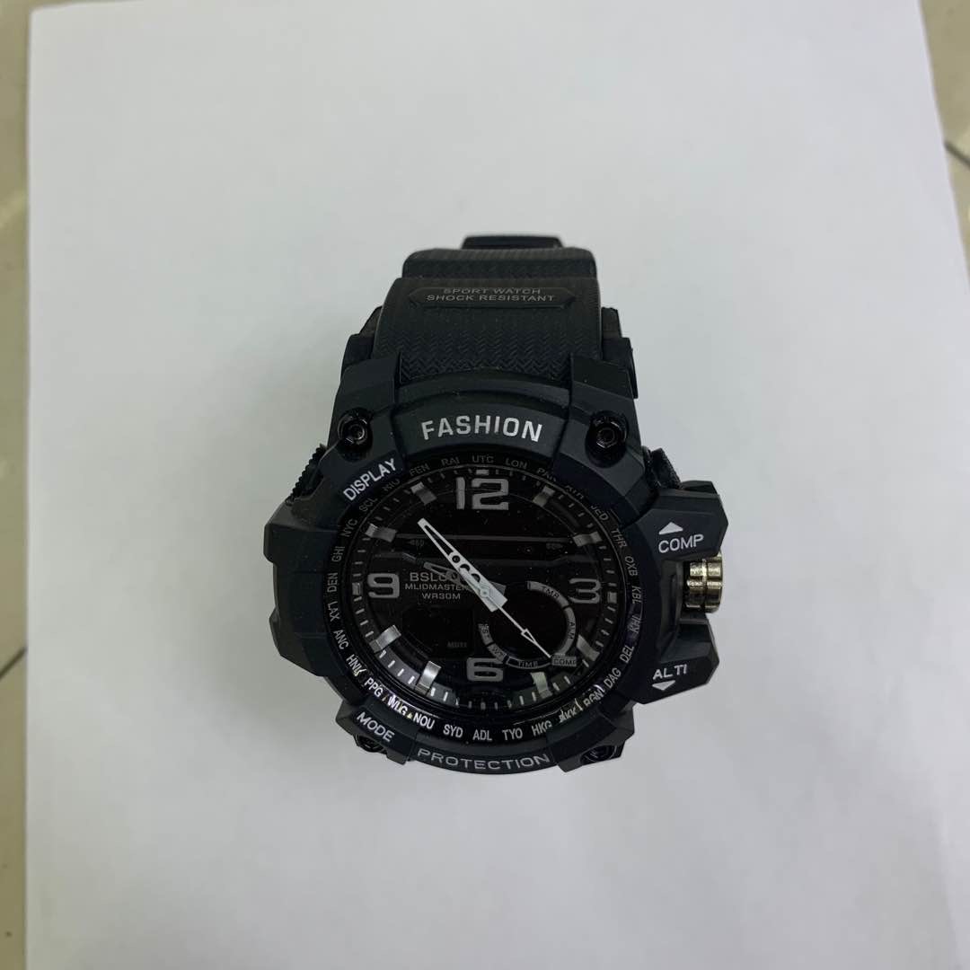 Black waterproof watch for junior high school students, boys, children and teenagers