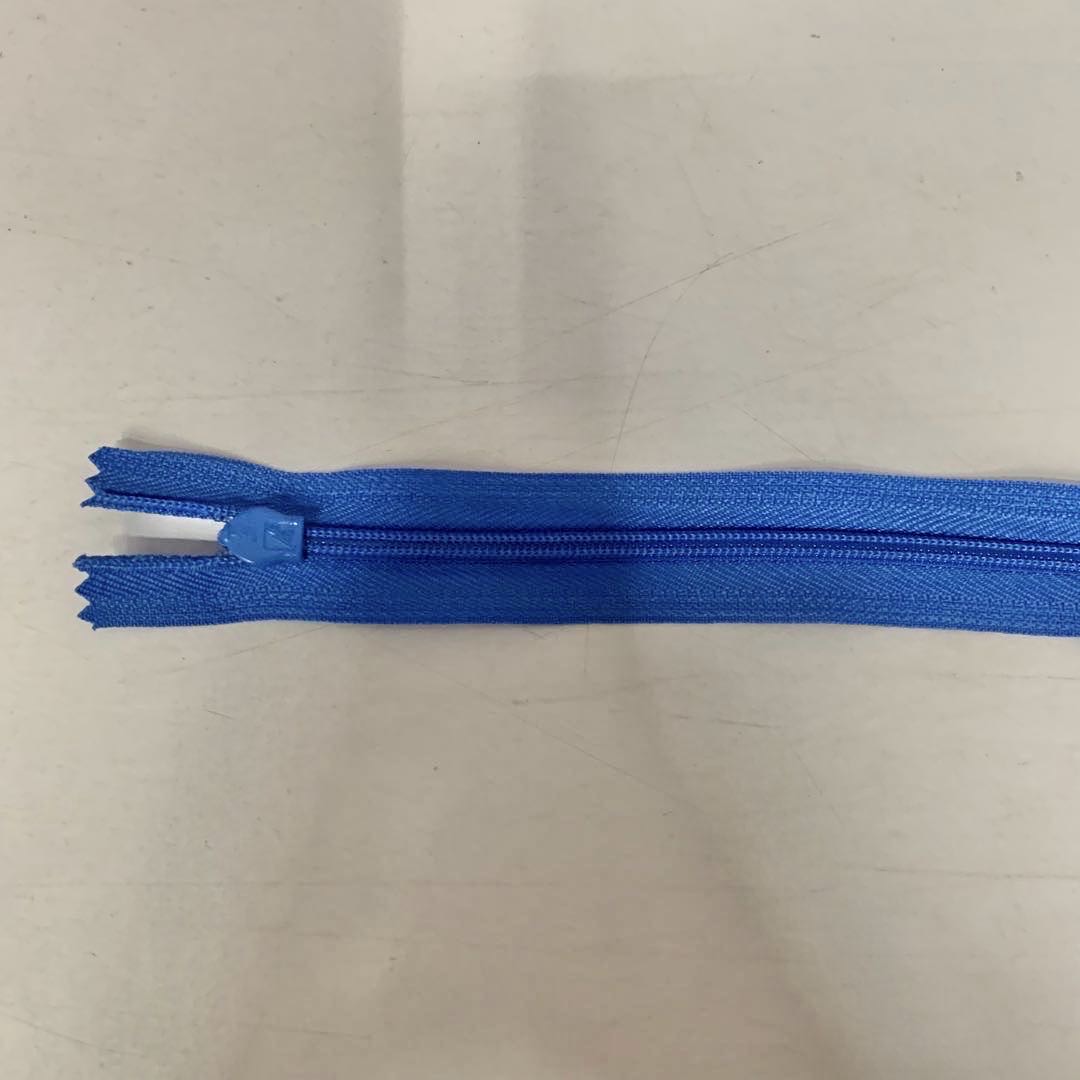 Pants zipper accessories Nylon zipper closed short pull lock clothes pocket men's trousers front zipper light blue zipper details Picture