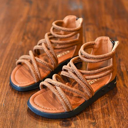 Summer lovely Xiangdang children's shoes new girls' leather parent-child sandals leather Roman shoes all sandals