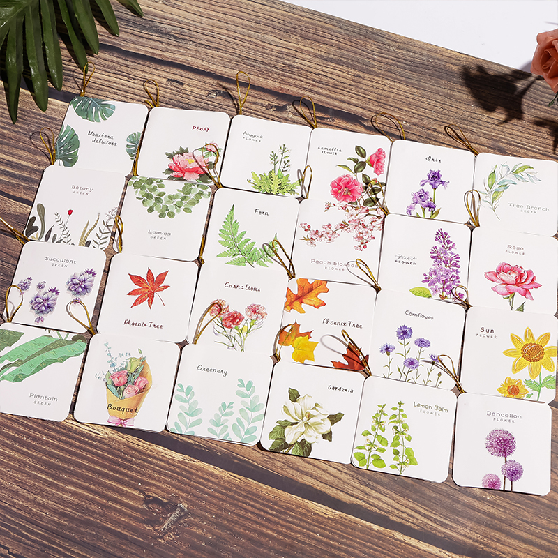 Greeting card with string flower shop message card Birthday wish card business message card for cartoon