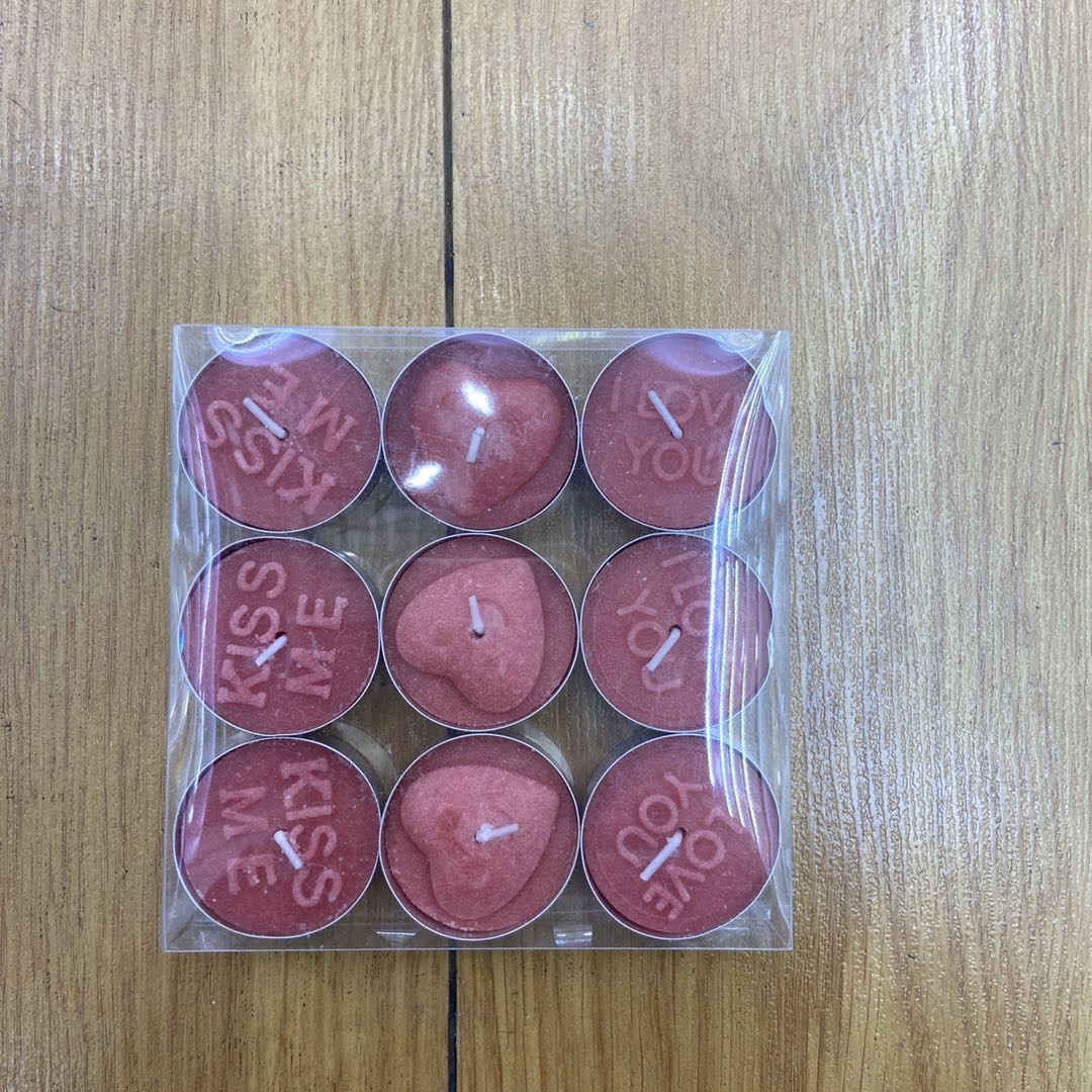Ikea small circle confession red love candle Aromatherapy essential oil Smokeless romantic candlelight dinner wedding